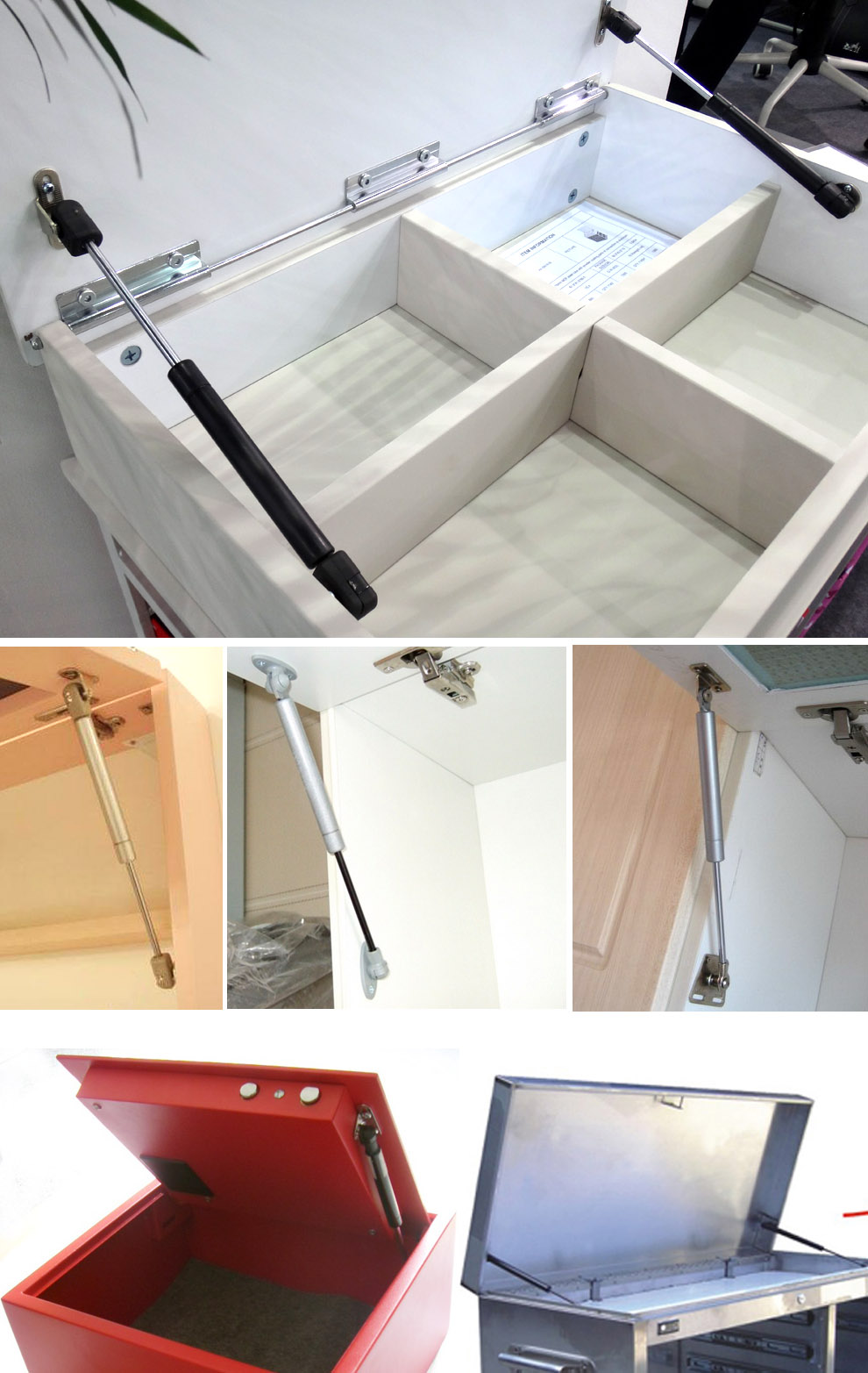 气弹簧在工具箱上的安装示意图